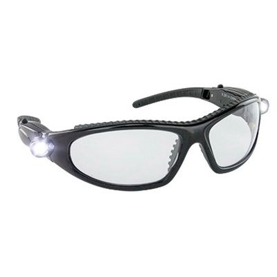 SAS Safety Corp. LED Inspectors 5420 Safety Glasses, Clear Lens, Black Frame