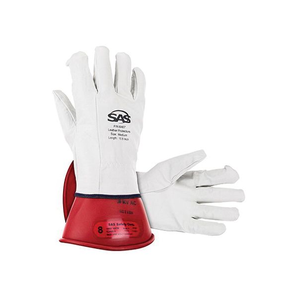SAS 6469 Class 0 Protector Gloves X-Large Red/White Goatskin Leather