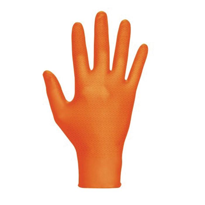 SAS® Astro-Grip™ 66472 Latex-Free Disposable Gloves, Medium, Nitrile, Orange