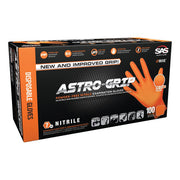 SAS Safety Corp. Astro-Grip 66475 Latex-Free Disposable Gloves, 2X-Large, Nitrile, Orange — view 2