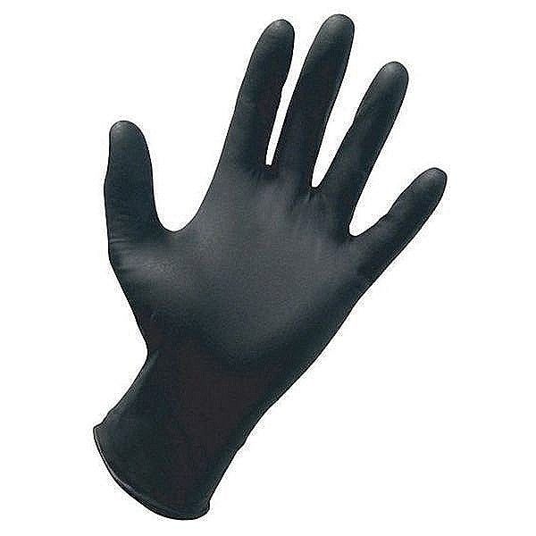 SAS® Derma-Pro® 66541 Disposable Gloves, Small, Nitrile, Black