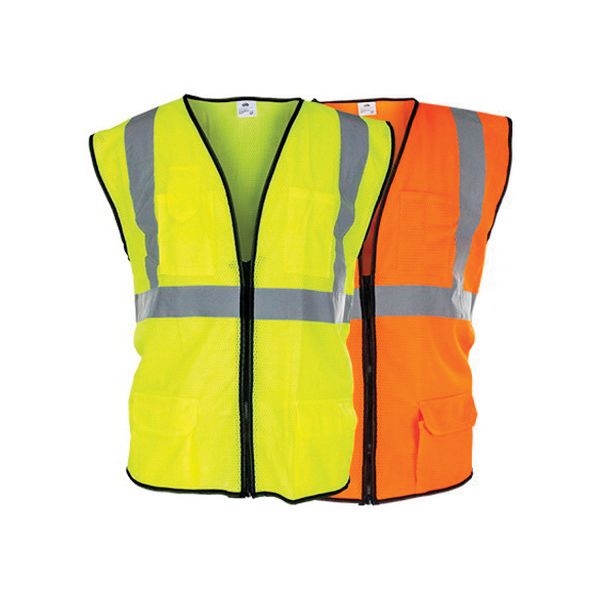 INVUE 690-1210 Safety Vest, X-Large, High-Visibility Yellow, Polyester Mesh
