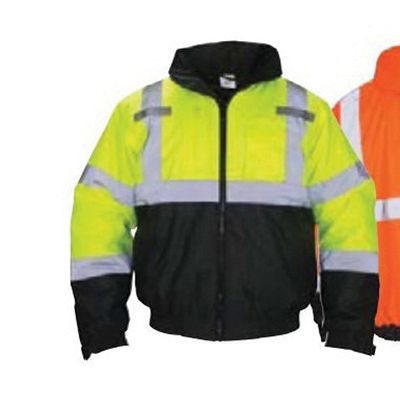 SAS INVUE Class 3 Hooded Bomber Jacket 690-1510 X-Large Yellow, Waterproof Polyester with