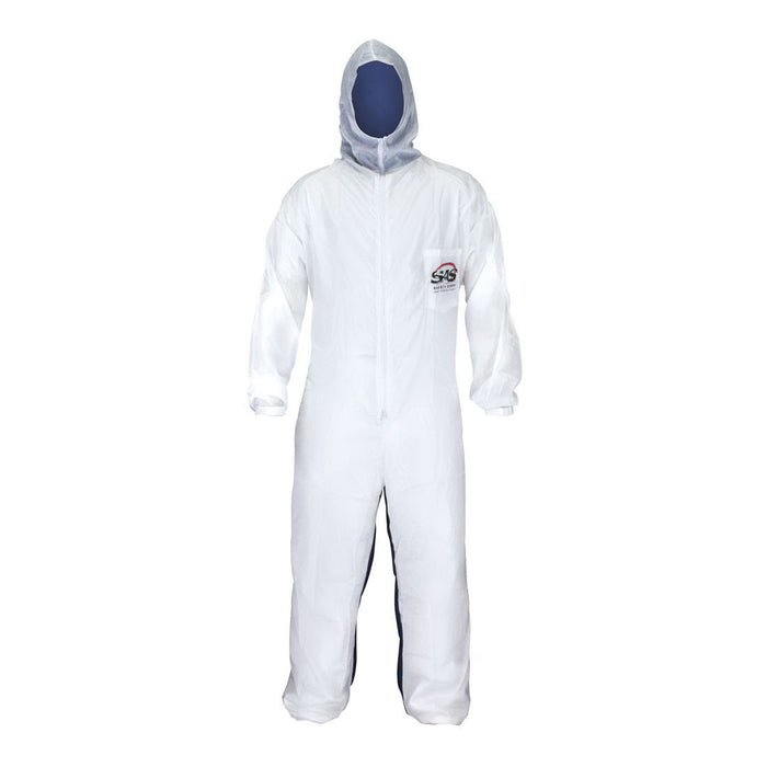 SAS 6939 Moonsuit Coveralls, X-Large, Nylon Front/Cotton Back, Elastic Waist, Full Pullover Hood