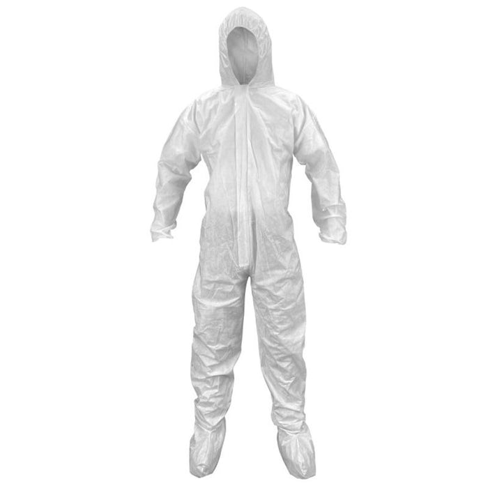 SAS Safety Corp. 6974 General Purpose Hooded/Booted Coverall, X-Large, Polypropylene, White, Conceal — view 3