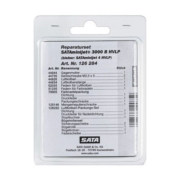 126284 Repair Kit, Use With: SATAminijet 3000B, SATAminijet 4 Spray Guns