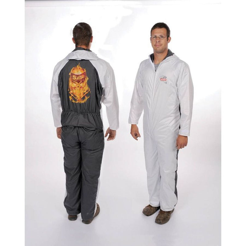 Dan-Am 510060PS Pro Series Paint Suit 2X-Large White/Gray Elastic Waist