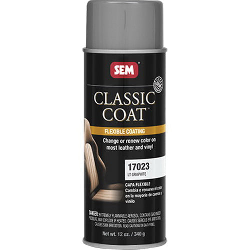 SEM Classic Coat 17023 Flexible Coating, 16 oz Aerosol Can, Light Graphite, 24 hr Curing, Aerosol