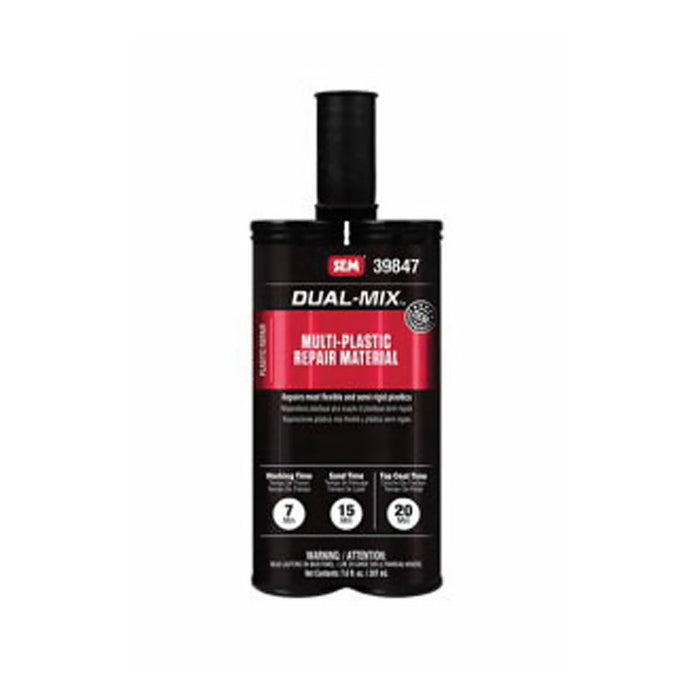 Dual-Mix™ 39847 Multi-Plastic Repair Material, 7 oz Cartridge, Liquid, Gray, 7 min Application, 1 hr Curing