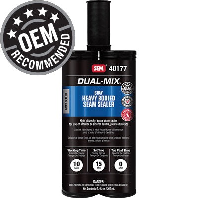 SEM Dual-Mix 40177 Heavy Bodied Seam Sealer, 7 oz Cartridge, Gray, Liquid, 1 hr Curing