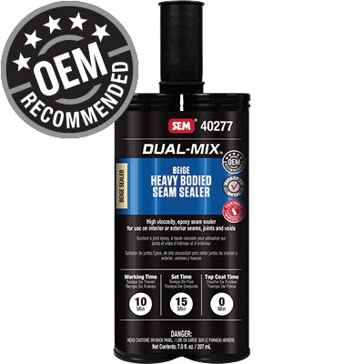 SEM Dual-Mix 40277 Heavy Bodied Seam Sealer, 7 oz Cartridge, Beige, Liquid, 1 hr Curing