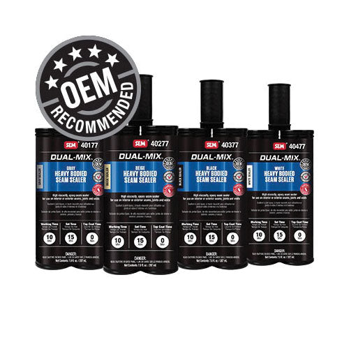 SEM Dual-Mix 40377 Heavy Bodied 2-Component Seam Sealer, 7 oz Cartridge, Liquid, Black, 1 hr at 70 d — view 3
