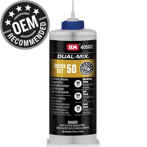 SEM Dual-Mix Quick Set 50 40502 2-Component Adhesive, 1.7 oz Cartridge, Liquid, Black