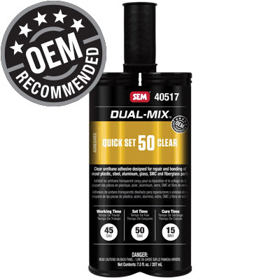 SEM Dual-Mix 40517 Urethane Adhesive, 7 oz Cartridge, Liquid, Black