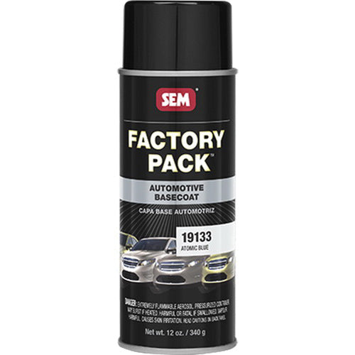 SEM Factory Pack 19133 Automotive Basecoat, 16 oz Aerosol Can, Atomic Blue, RTU Mixing