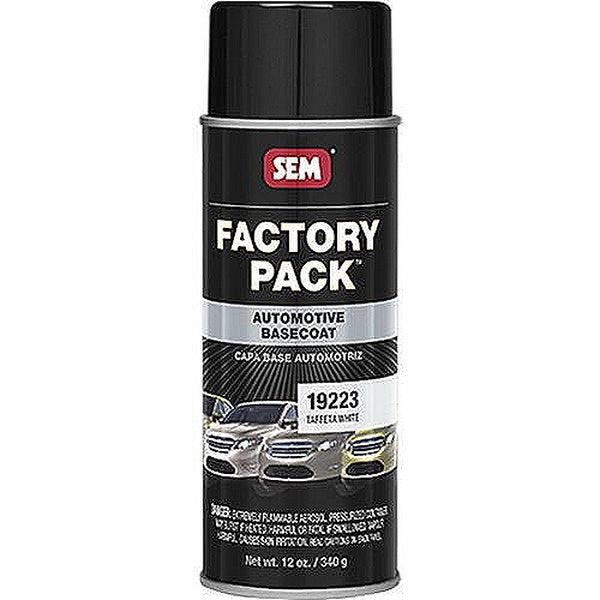 Factory Pack™ 19223 Automotive Basecoat, 16 oz Aerosol Can, Taffeta White, RTU Mixing