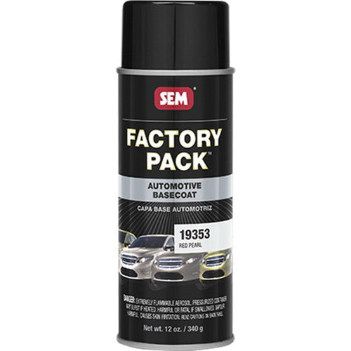 SEM Factory Pack 19353 Automotive Basecoat, 16 oz Aerosol Can, Red Pear, RTU Mixing