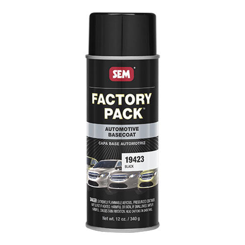 SEM Factory Pack 19423 Black Basecoat 16 oz Aerosol Can