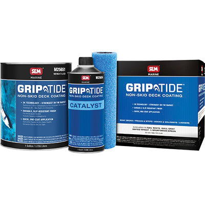 SEM Griptide M25650 Non-Skid Deck Coating Kit, 1 gal, Midnight Black, Liquid