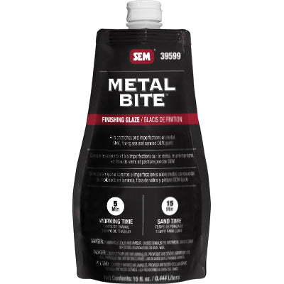 SEM Metal Bite 39599 Finishing Glaze, 15 oz Pouch, Light Blue, Liquid
