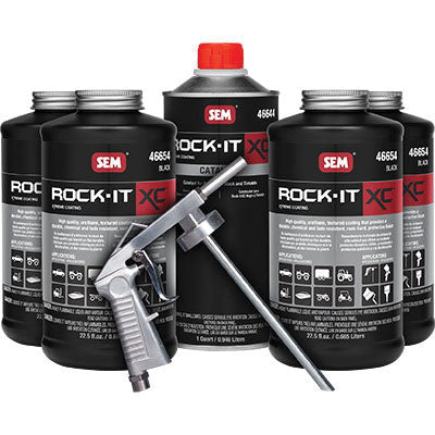 Rock-It XC 46650 Black Truck Bed Liner Kit - 120 sq-ft/gal coverage, includes liner material