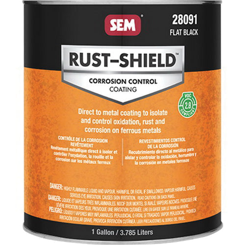 SEM Rust Shield 28091 2800 Series Corrosion Control Coating, 1 gal Can, Flat Black, 250 sq-ft/gal Co