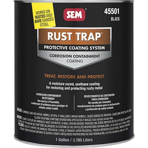 SEM Rust Trap 45501 Protective Coating System, 1 gal Aerosol Can, Black, 500 sq-ft/gal Coverage