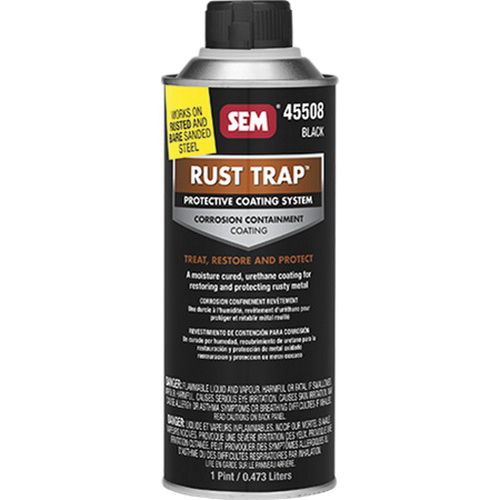 SEM Rust Trap 45508 Protective Coating System, 1 pt, Black, 500 sq-ft/gal Coverage