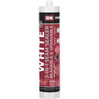 SEM 29462 White 2-in-1 Seam Sealer 9.5 oz Tube