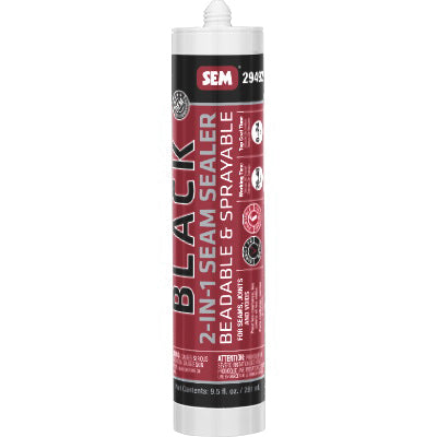 29492 Black 2-in-1 Seam Sealer 9.5 oz Tube