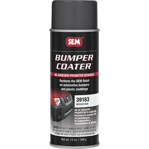 SEM BUMPER COATER 39183 Trim Paint, 16 oz Aerosol Can, Medium Gray, 20 sq-ft Coverage, 5 to 10 min C
