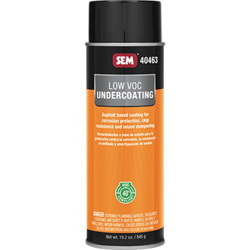 SEM 40463 Low VOC Undercoating, 24 oz Aerosol Can, Black, Aerosol