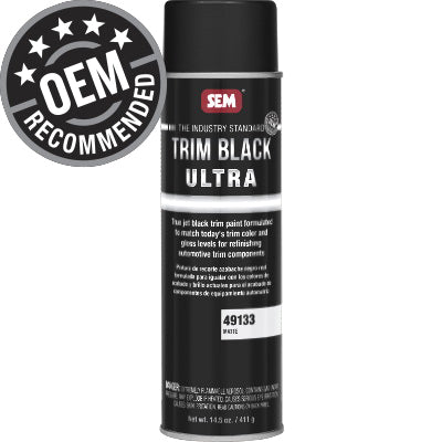 SEM Trim Black Ultra 49133 Trim Paint, 20 oz Aerosol Can, Matte