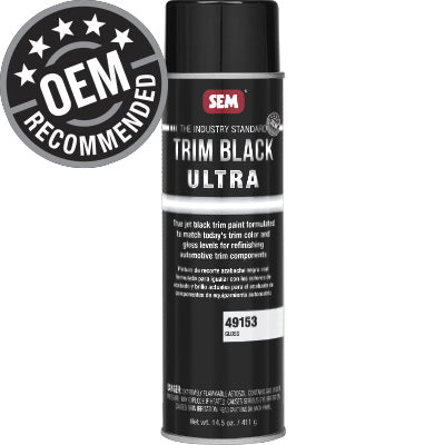 SEM Trim Black Ultra 49153 Trim Paint, 20 oz Aerosol Can, Gloss
