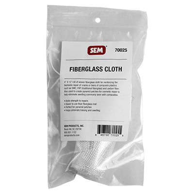 SEM 70025 Woven Fiberglass Cloth, 4 in x 12 ft