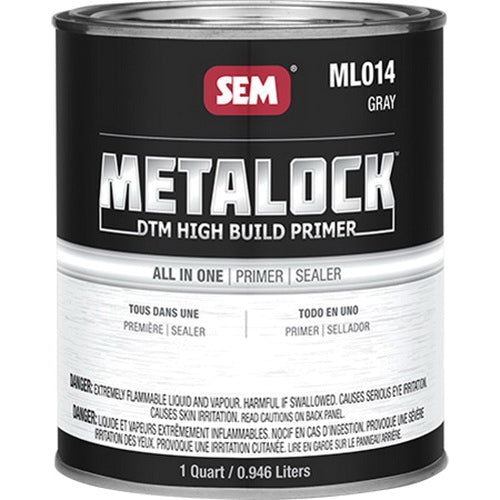 SEM Metalock ML014 DTM High Build Primer, 1 qt Can, Gray, 4:1 Mixing, 325 sq-ft/gal Coverage