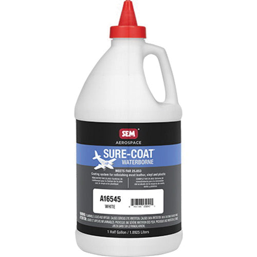 SEM Sure-Coat A16545 Waterborne Coating System, 0.5 gal Can, White, Liquid