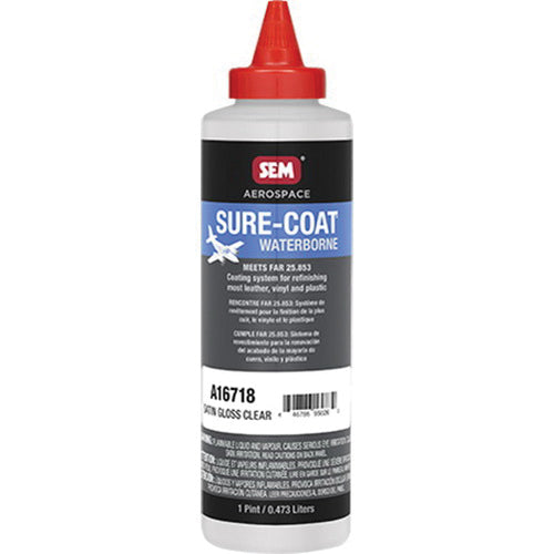 SEM Sure-Coat A16725 Waterborne Coating System, 0.5 gal Can, Low Luster Clear, Liquid