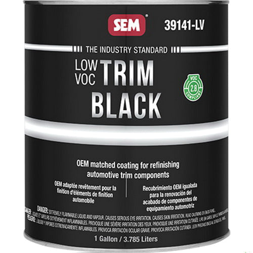 SEM Trim Black 39141-LV Low VOC Trim Coating, 1 gal Can, Black