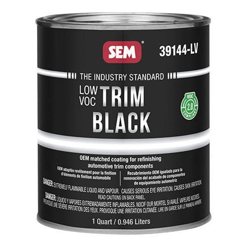 Trim Black 39144-LV Trim Paint Black 1 qt Low VOC Liquid for Plastic Steel Aluminum Chrome