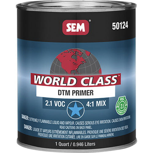 SEM World Class 50124 DTM Primer, 1 qt Can, Neutral Gray, 4:1 Mixing, 360 sq-ft/gal Coverage