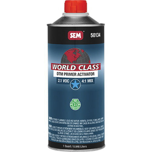 SEM World Class 50134 Activator, 1 qt Aerosol Can, Clear to Amber, Liquid, Use With: World Class DTM