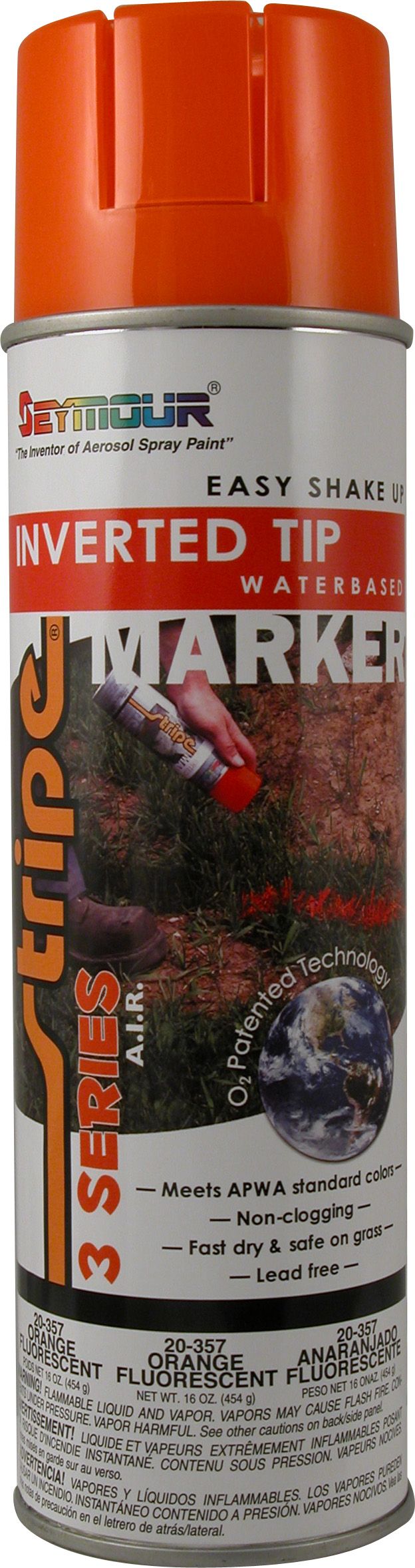 Seymour Paints Stripe 3-Series Inverted Ground Marking Paint, Florescent Orange
