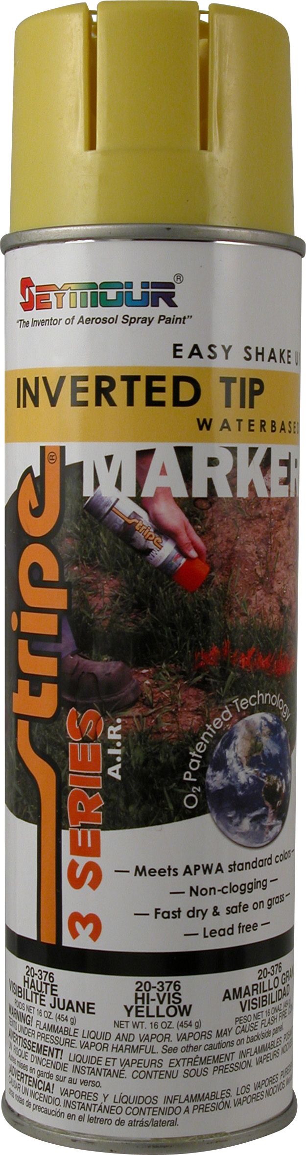 Seymour Paints Stripe 3-Series Inverted Ground Marking Paint, Hi Viz Yellow