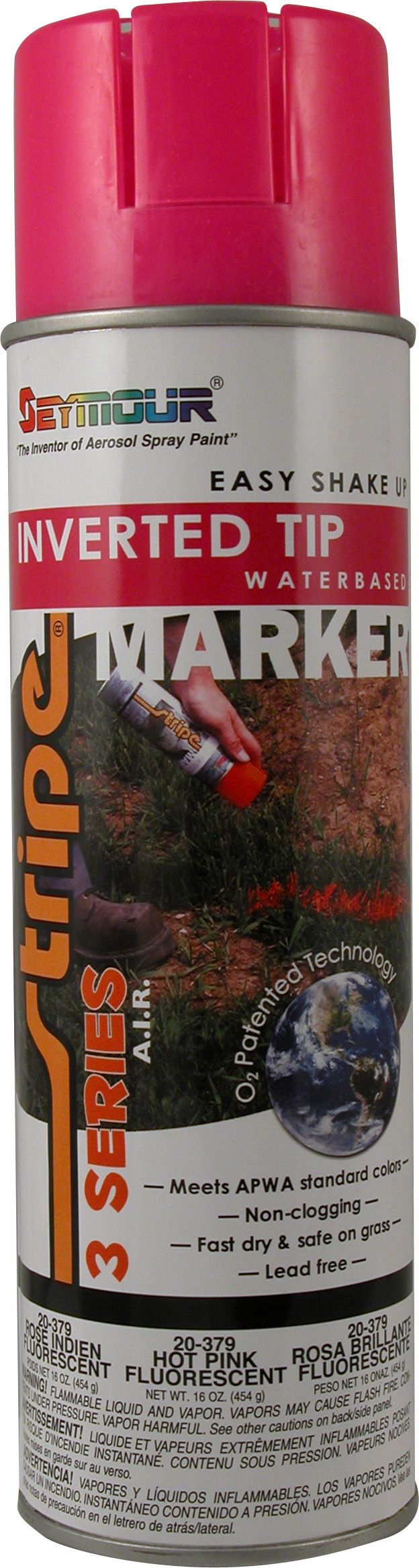 Seymour Paints Stripe 3-Series Inverted Ground Marking Paint, Florescent Pink