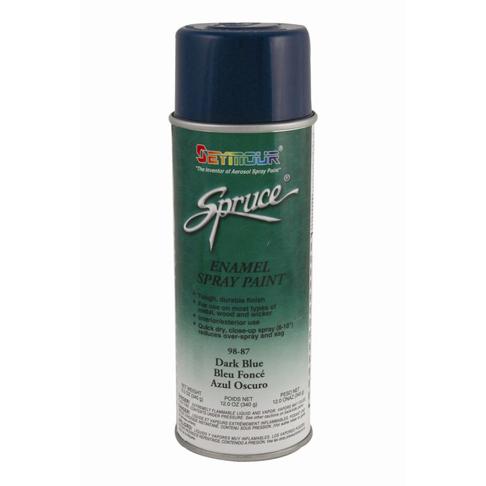Seymour Paints Seymour Spruce 98-87 Enamel Spray Paint, Gloss, Dark Blue, Up To 15 Sq-Ft Cove — 16