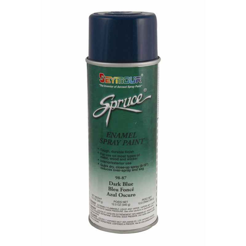 Seymour Spruce 98-87 Enamel Spray Paint, Gloss, Dark Blue, Up To 15 Sq-Ft Cove — 16