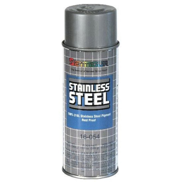 Seymour Paints 16-054 Spray Paint, 16 fl-oz Aerosol Can, Stainless Steel, 15 sq-ft Coverage