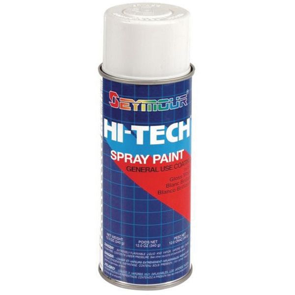 Seymour Paints Hi-Tech 16-113 Enamel Spray Paint, 16 fl-oz Aerosol Can, White, 15 sq-ft Coverage