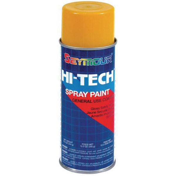Seymour Paints Hi-Tech 16-116 Enamel Spray Paint, 16 fl-oz Aerosol Can, Safety Yellow, 15 sq-ft Cove